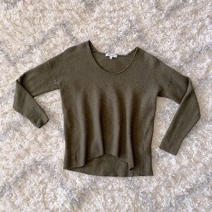 MADEWELL OLIVE GREEN SCOOP NECK SWEATER